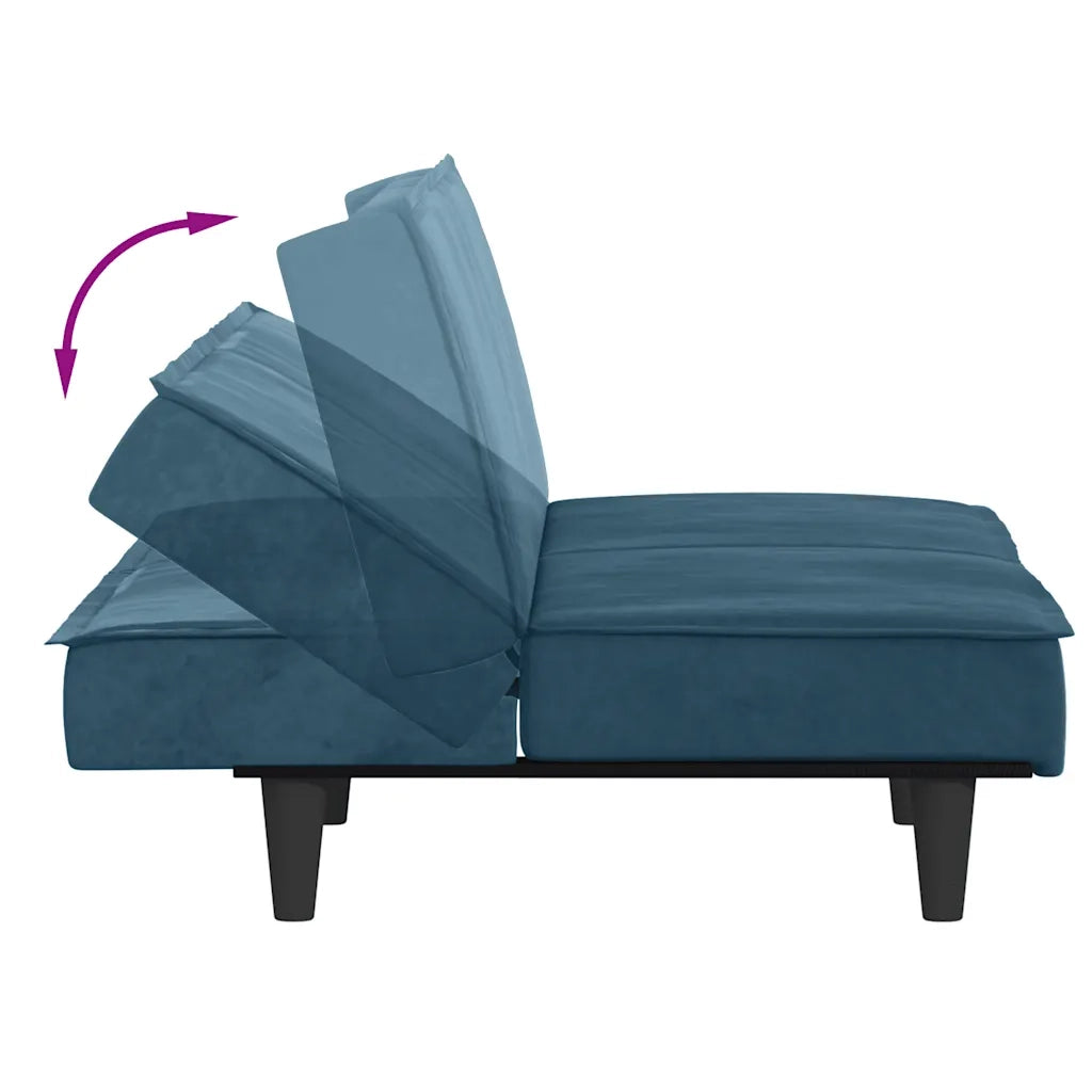 Divano Letto Blu in Velluto