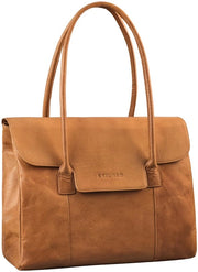 Borsa a spalla grande per donna in pelle vera, colore: tropico - marrone