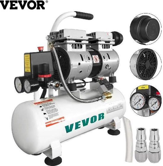 Compressore d'aria portatile - Manutenzione della pressione dei pneumatici - Senza olio - 25L - 750W