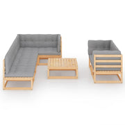 Mobili da giardino mobili da esterno Set di mobili da 8 pezzi con cuscini in legno di pino massiccio 02_0017517