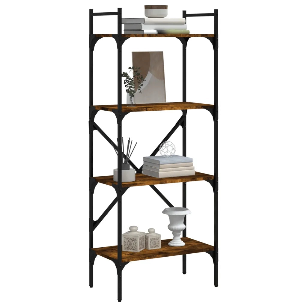 Libreria Rovere Fumo 4 Ripiani 56x31,5x138,5 cm Multistrato 833340