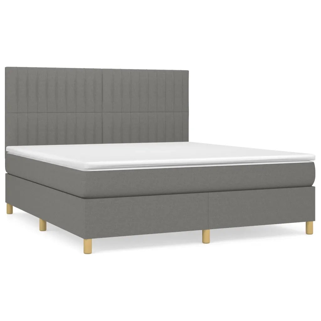 Giroletto a Molle con Materasso Grigio Scuro 160x200 cm Tessuto cod mxl 59572
