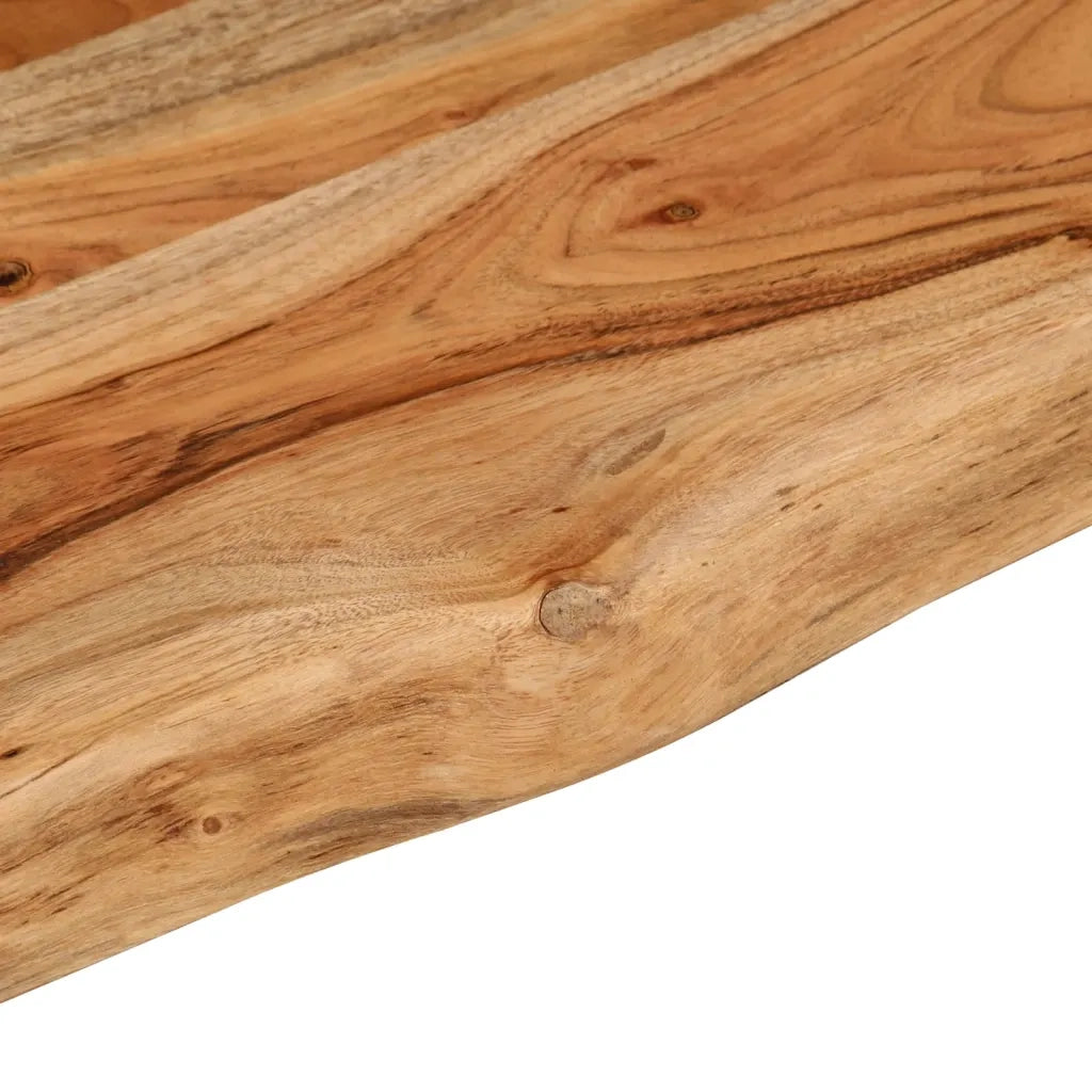 Mensola Muro 120x20x3,8cm Rettangolare Legno Acacia Bordi Vivi 370278