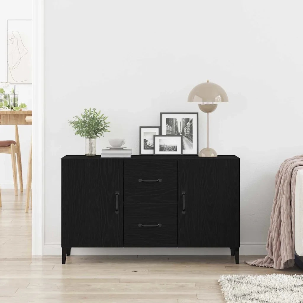 Credenza Rovere Nero 100 x 36 x 60 cm Legno multistrato 862762