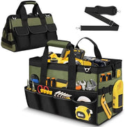 Tas per professionisti con 21 cassette, robusta valigetta per elettricisti e meccanici, contenitore per strumenti con chiusura a zip, cinturino e maniglie imbottite, regalo per uomini