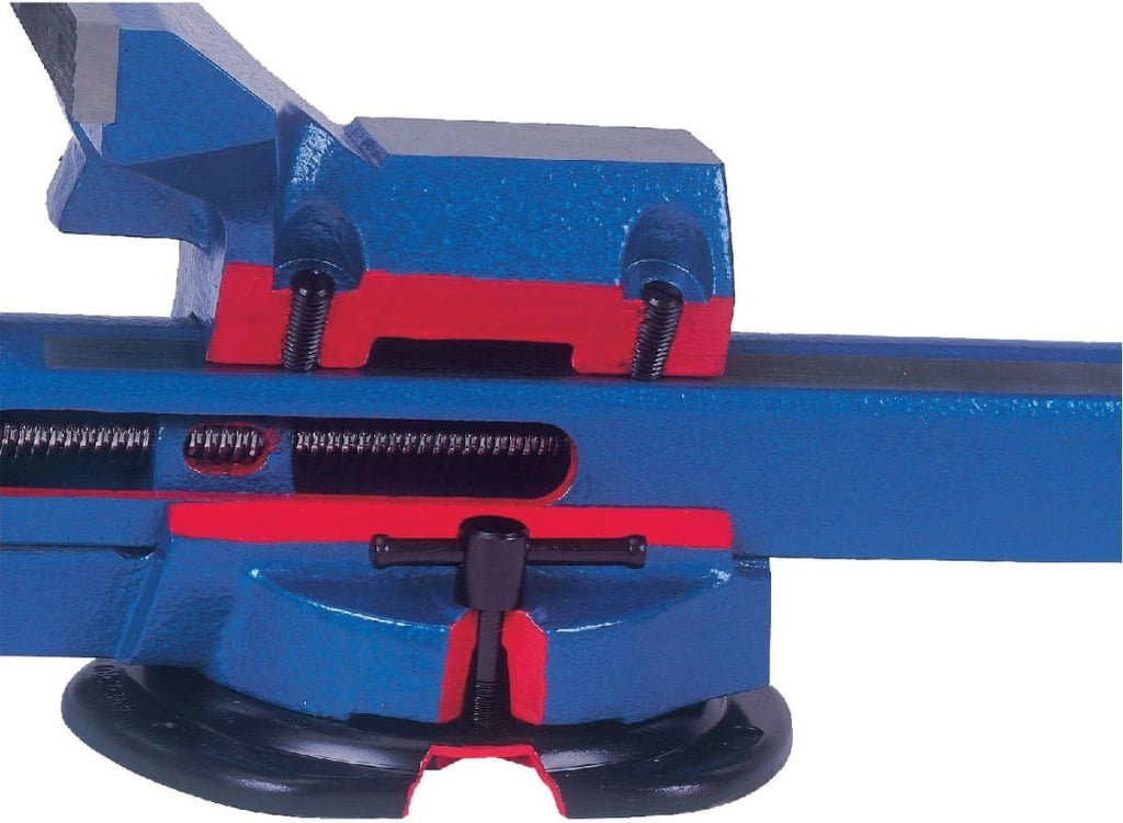 Etau réglable base fixe 125 mm ouverture 155 mm série 80 avec serre-tubes
