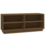 Scarpiera | Mobile per scarpe Marrone Ambra 110x34x45 cm in Legno Massello di Pino