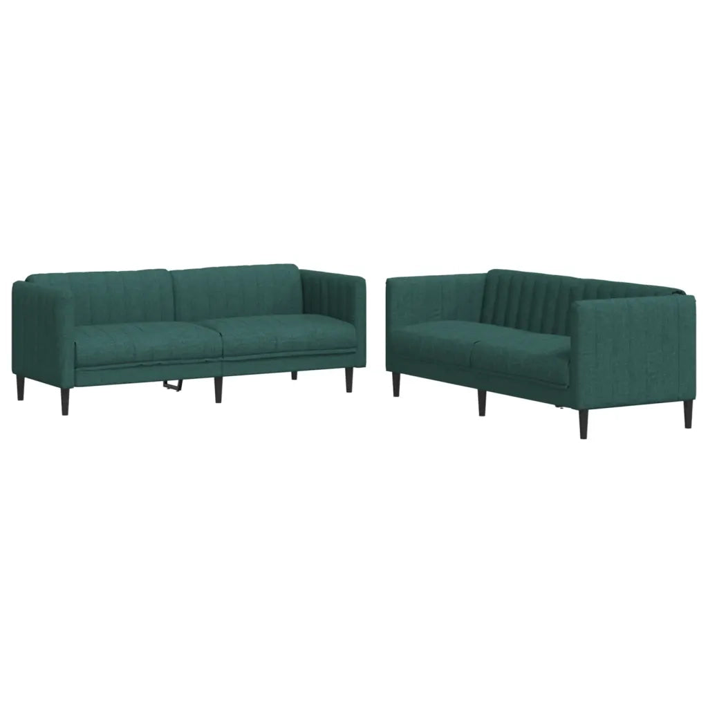 Set di Divani 2 pz Verde Scuro in Tessuto 3209242