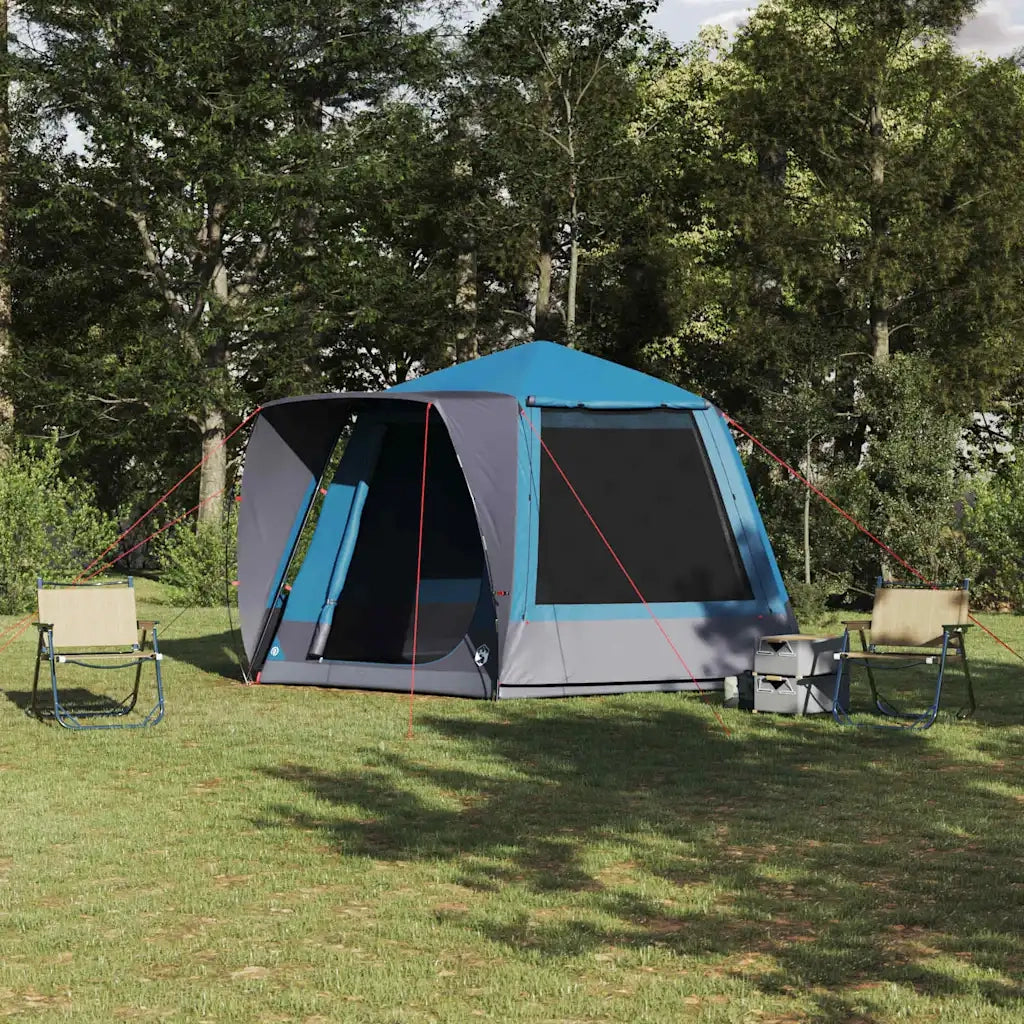 vidaXL Tenda da campeggio Blu 420 x 420 x 227 cm Poliestere