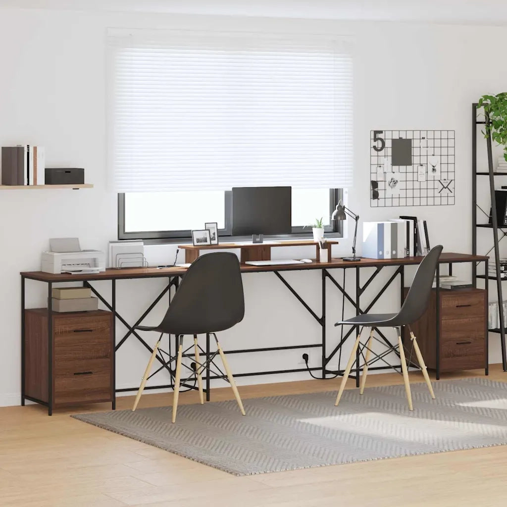vidaXL Scrivania Rovere marrone 182 x 101 x 87.5 cm Legno multistrato