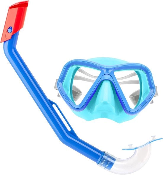 Kit di immersione per bambini - accessori da sub per bambini - occhiali da sub e snorkel - occhiali da sub con cinturino regolabile (bambini - blu)