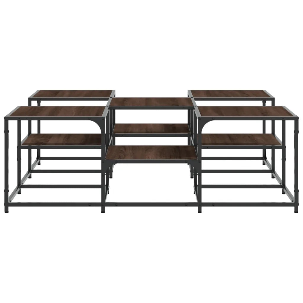 Tavolino Salotto-Tavolino da soggiorno-Tavolo Rovere Marrone 121x121x40 cm Legno Multistrato