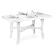 Raspberry, Tavolo da Esterno 6 Posti Made in Italy, 138x88x72h cm Bianco