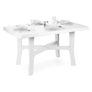 Raspberry, Tavolo da Esterno 6 Posti Made in Italy, 138x88x72h cm Bianco