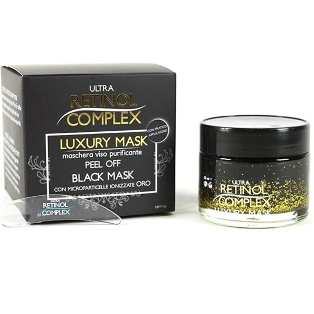 Trade Shop - Maschera Viso Purificante Peel Off Black Masck Con Microparticelle Ionizzate Oro -
