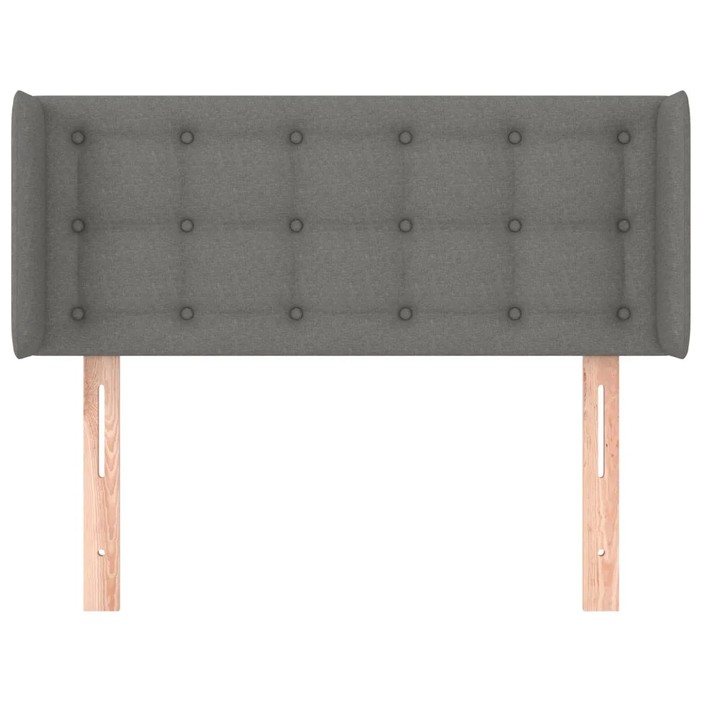 Testiera | Testata ad Orecchio Grigio Scuro 83x16x78/88 cm in Tessuto