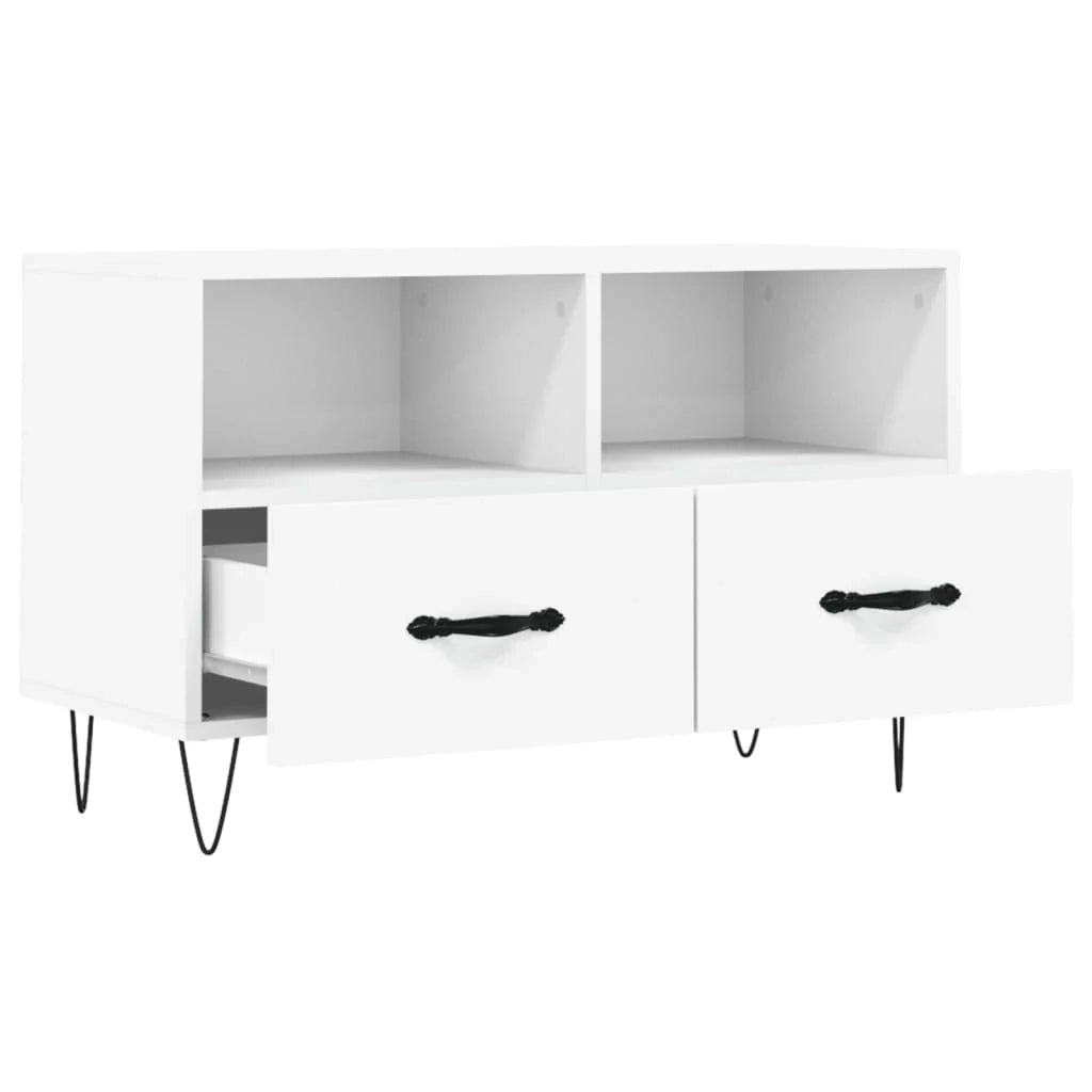 Mobile TV multimediale mensola TV credenza TV sala da pranzo soggiorno camera da letto 80 x 36 x 50 cm legno ingegnerizzato bianco 02_0026296