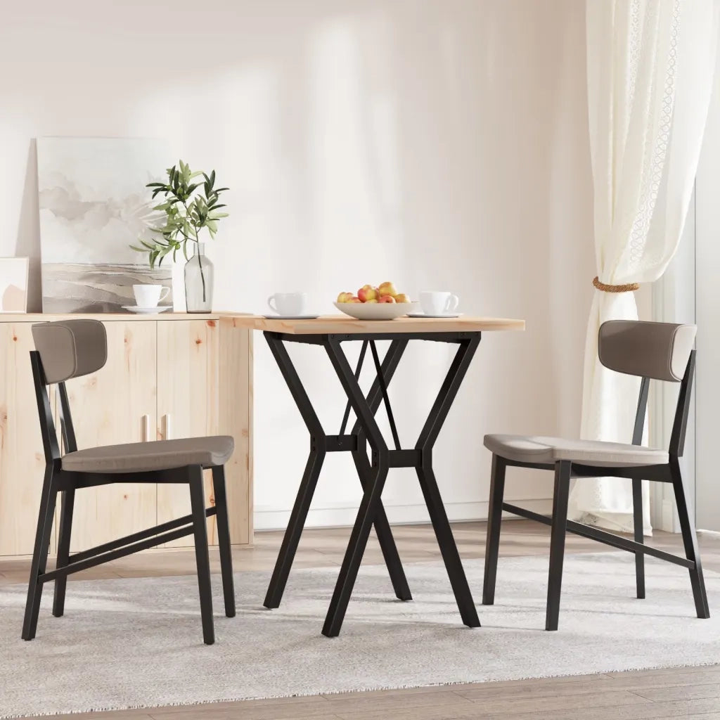Tavolo da Pranzo Telaio a Y 60x60x75,5 cm Legno Pino e Acciaio