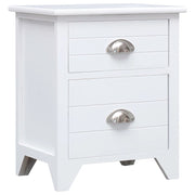 Comodino Bianco 38x28x45 cm in Legno di Paulownia cod mxl 30198