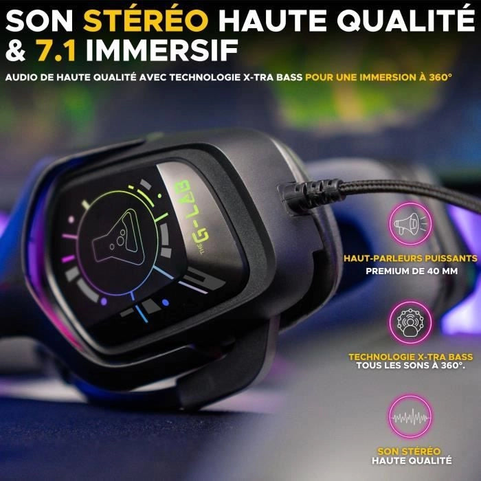 Cuffie da gioco cablate - The G-Lab - KORP COBALT 7.1 - Suono surround 7.1 - USB - RGB