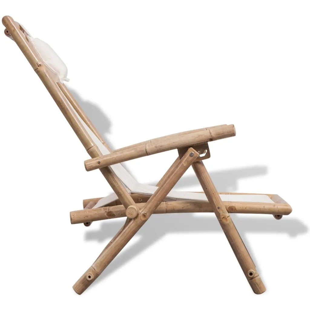 Sedia a Sdraio da Esterno in Legno di Bambù 41893