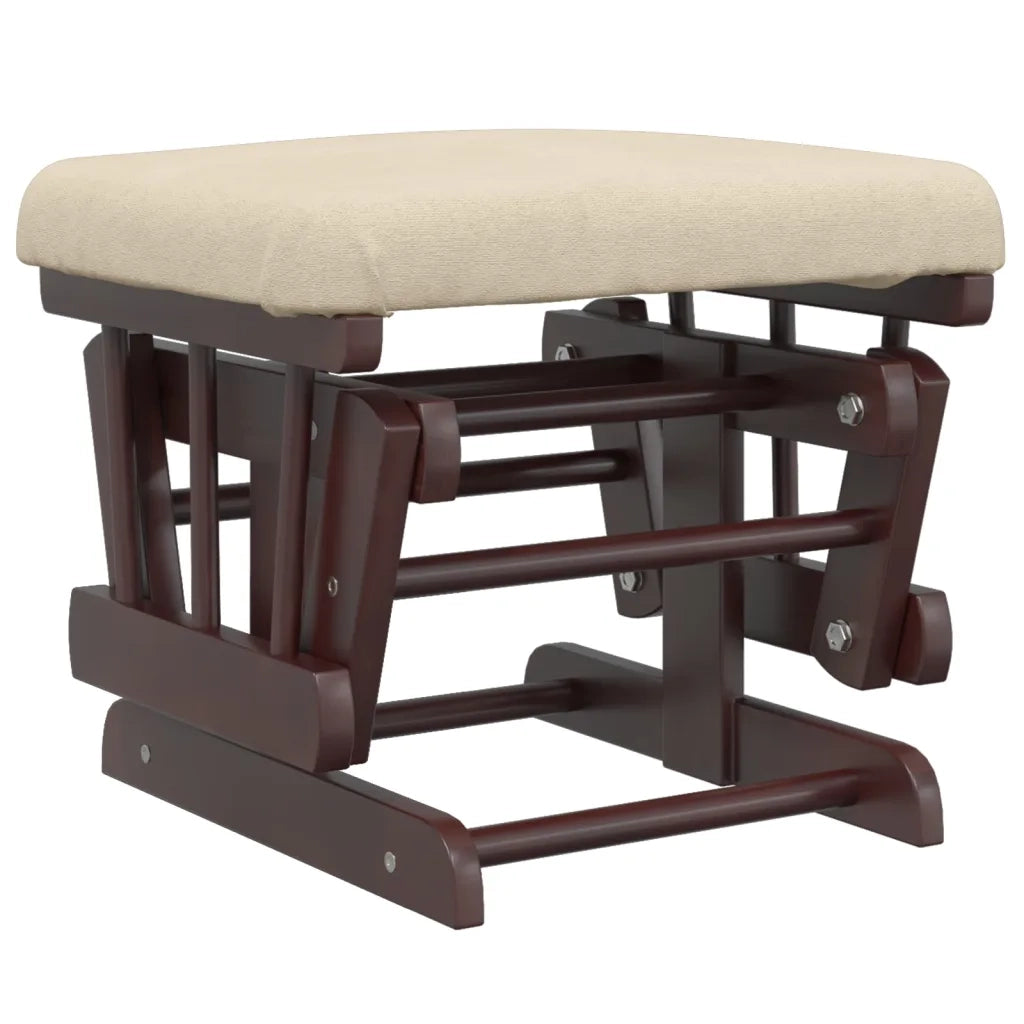 Poltrona | Sedia Relax Glider con Sgabello Bianco Crema in Tessuto