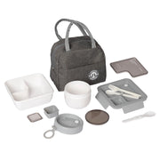 Trade Shop - Set Lunch Box Con Borsa Termica Contenitori Posate 6pz Per Pranzo Ufficio Scuola Campeggi -