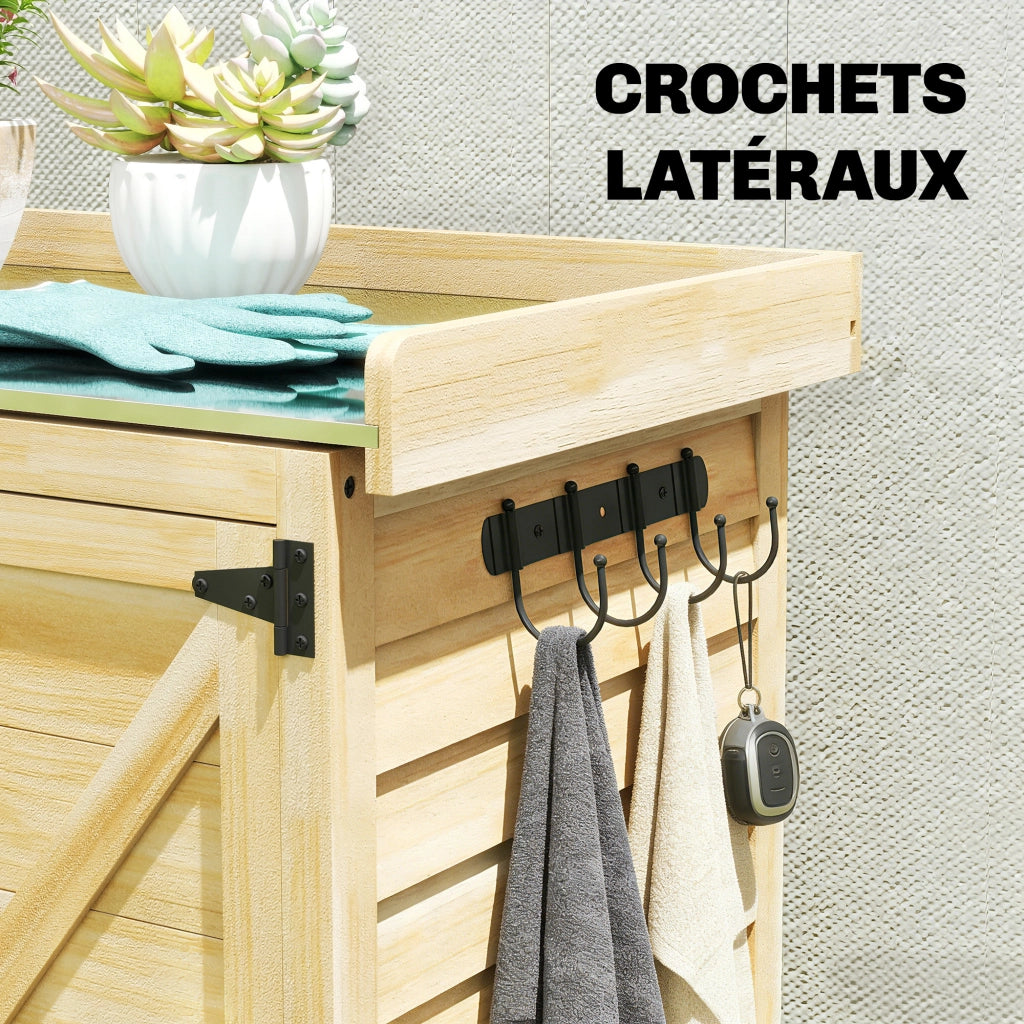 Armadio da giardino in legno ¨C zephmum ¨C 71.5x39x95cm naturale