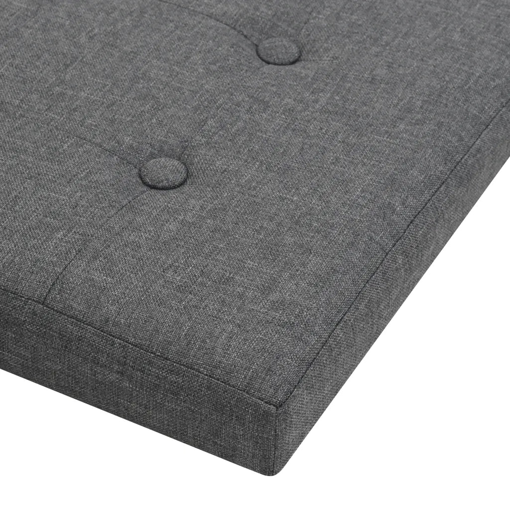 Pouf Pieghevoli con Contenitore 2pz Grigio Scuro in Simil Lino 247079