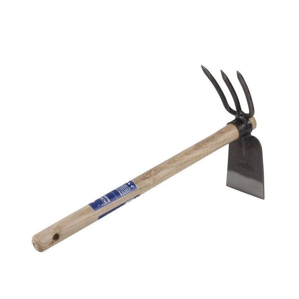 Trade Shop - Zappa Doppia Attrezzo Giardinaggio Coltivare Giardino Manico In Legno -