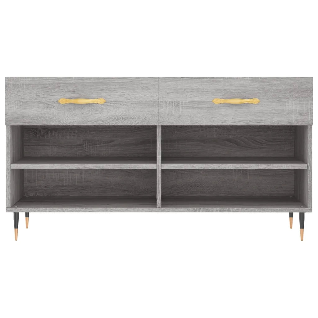 Panca Porta Scarpe | Scarpiera | Mobile per scarpe Grigio Sonoma 102x35x55 cm Legno Multistrato