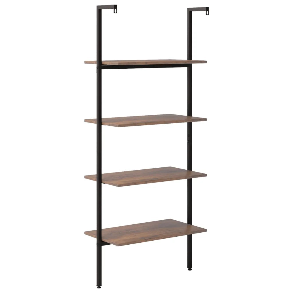 Scaffale Pendente 4 Livelli Marrone Scuro e Nero 64x35x152,5 cm CFW6011294