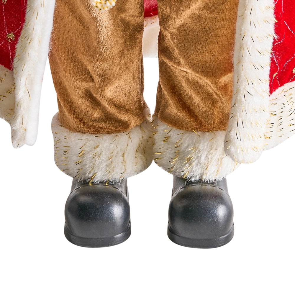Figurina decorativa in tessuto rosso e materiale sintetico Babbo Natale Figura di Natale Ornamento di Natale