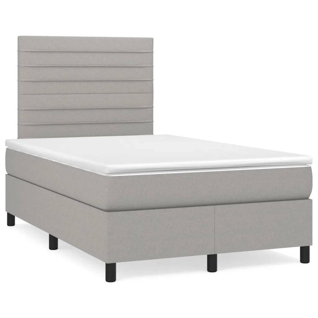Giroletto a Molle con Materasso Grigio Chiaro 120x200cm Tessuto 3141841