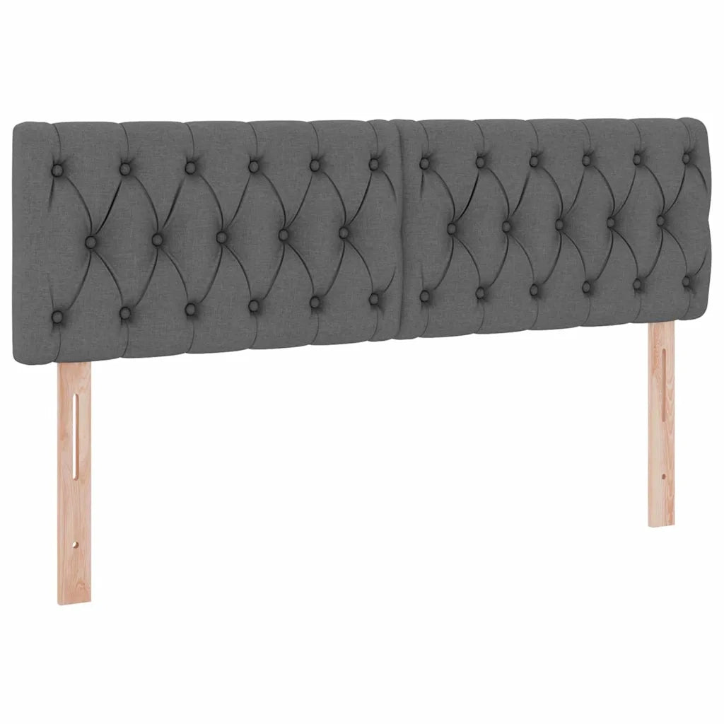 Letto con contenitore e LED Grigio scuro 140 x 200 cm Tessuto 3371212