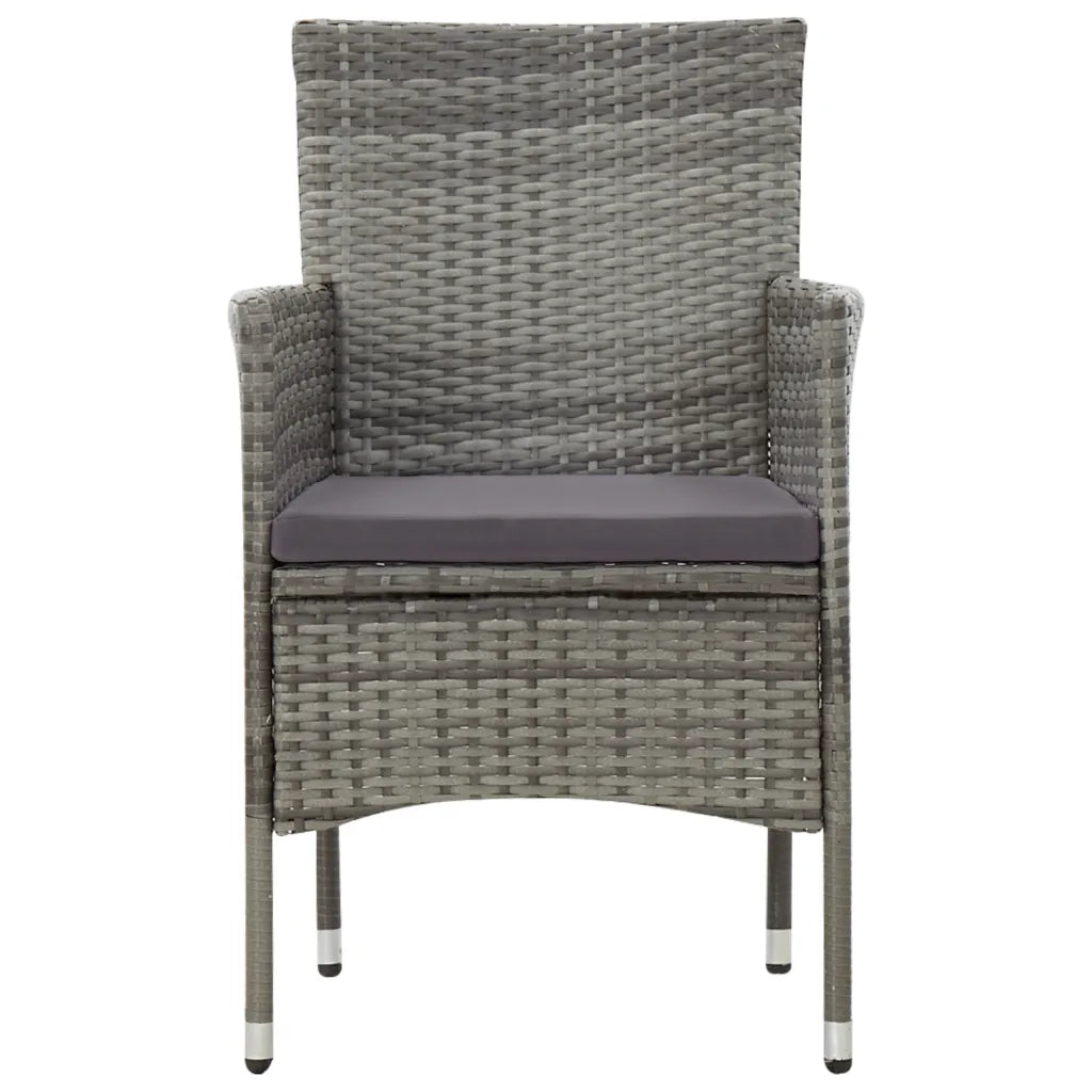 Set Divani da Giardino 4 pz | Set Salotto da Giardino con Cuscini in Polyrattan Grigio