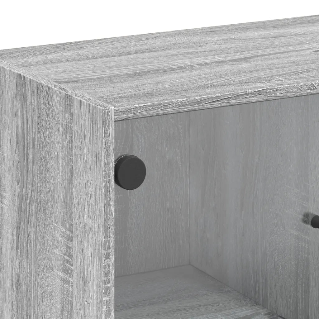 Mobile con Ante in Vetro Grigio Sonoma 68x37x75,5 cm 836383