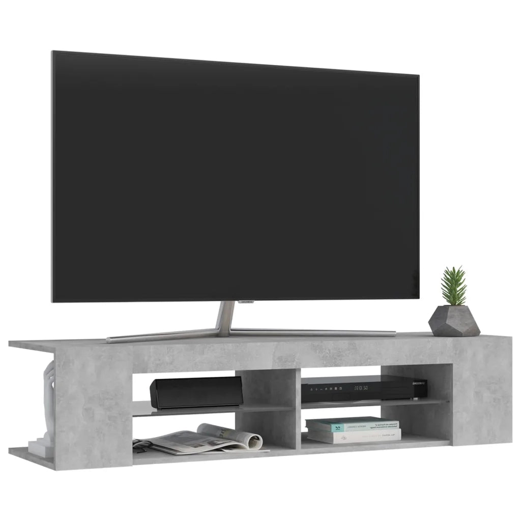 Mobile Porta TV con Luci LED Grigio Cemento 135x39x30 cm 804233