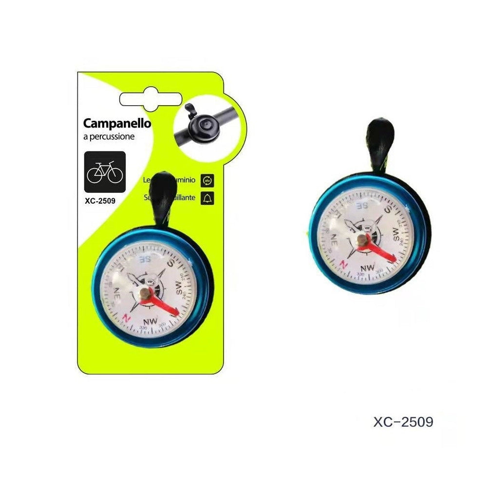 Trade Shop - Campanello In Lega Di Alluminio Per Bicicletta Bici Con Bussola Manubrio Xc-2509 -