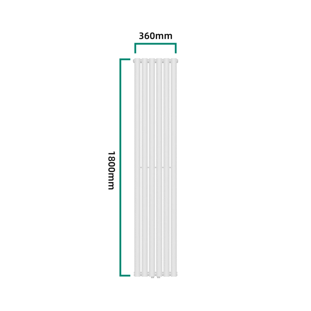Termosifone Nore ad Acqua Calda Pannello Singolo con Elementi Tubolari 180 x 36 cm - Bianco [neu.haus]