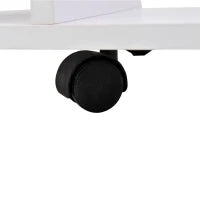 Mobile TV Moderno con Ripiani, Mobiletto Porta TV da 42" con Ruote Girevoli a Freni, 2 Piccolo Ripiani Laterali per Soggiorno e Camera da Letto, 80x40x40 cm, Bianco