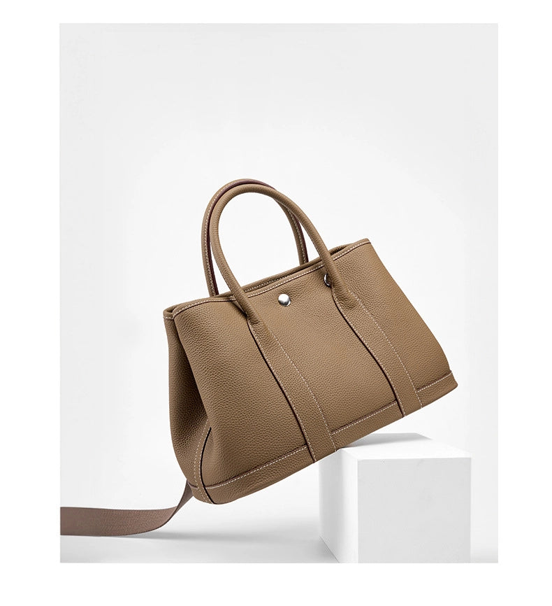 Borsa tote da donna in vera pelle, colore bronzo.