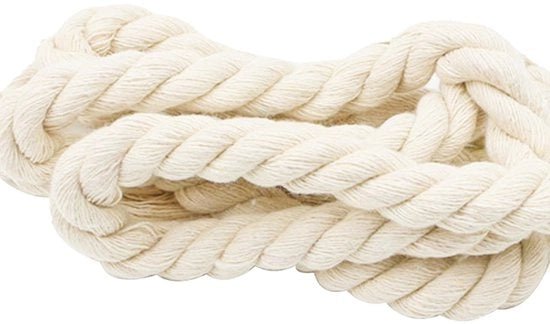 Tessuto in Cotone 10 mm Largo - 4 m Lungo - Corda Duratura - Adatto per Progetti Fai da Te - Progetti Artigianali Creativi - Tessuto Bianco