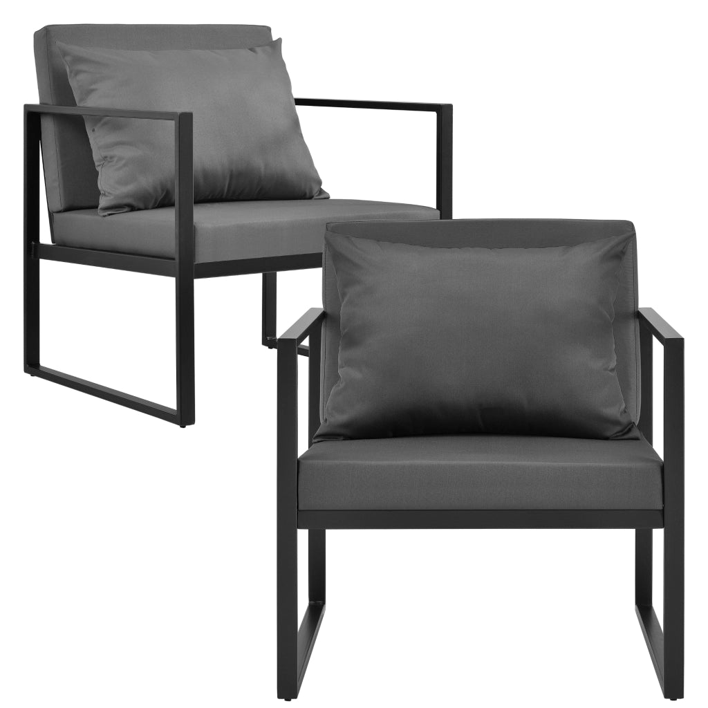 Set Salottino da Esterno Lerum Divano 2 Poltrone e Tavolo Basso Set Lounge - Nero casa.pro