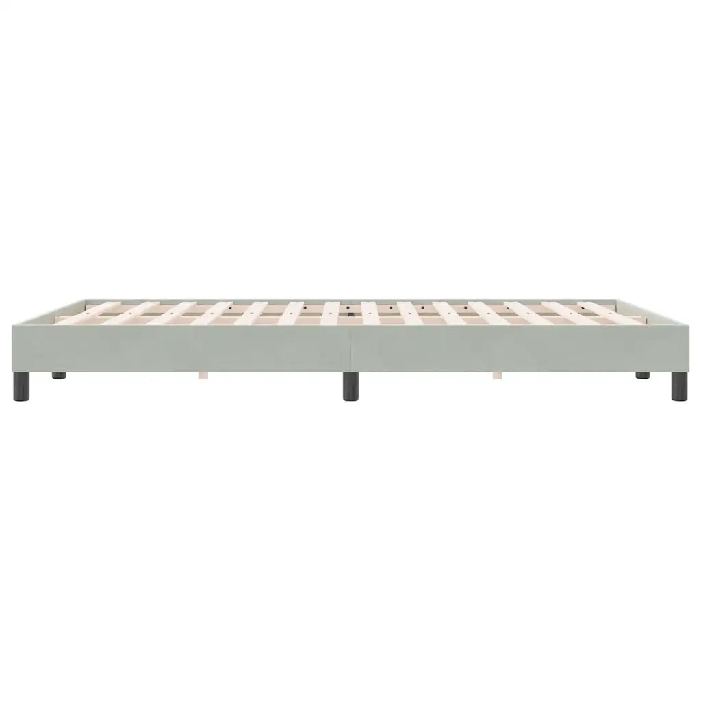 Letto a Molle senza Materasso Grigio Chiaro 160x220cm Velluto 3315879
