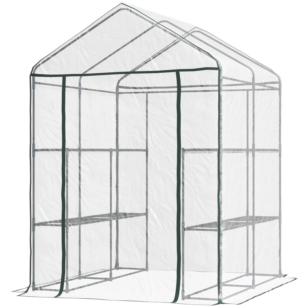 Serra da giardino con scaffali 3 livelli ¨C zephmum ¨C verde 143x143x195cm