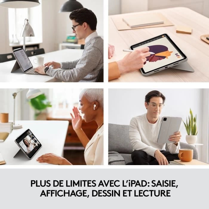 Custodia con tastiera rimovibile - LOGITECH - Combo Touch - Per iPad Pro 11 pollici (1a, 2a, 3a e 4a generazione) - Colore sabbia