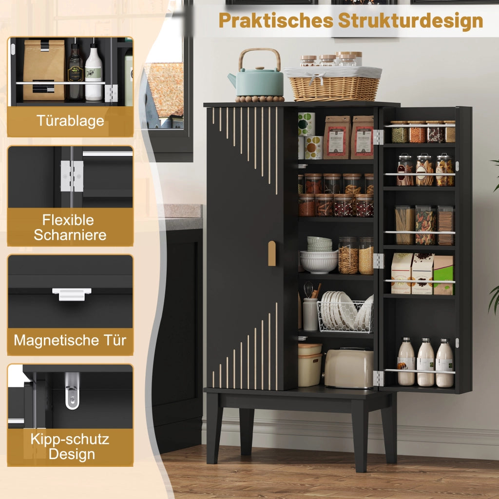 ARMADIO PORTAOGGETTI 120 x 59 x 30 cm MDF Nero stile vintage