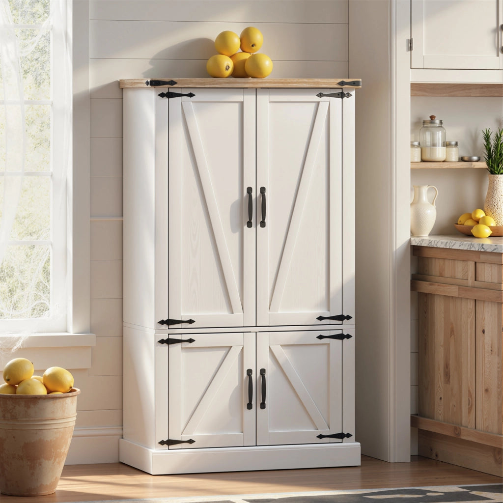 Armadio da cucina ¨C zephmum ¨C bianco 76.3x40x136 cm