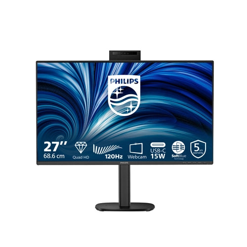 Philips monitor 27 led ips qhd 16:9 4ms 350 cdm, pivot, usb-c, webcam, dp/hdmi, multimediale - 27B2N3500JH